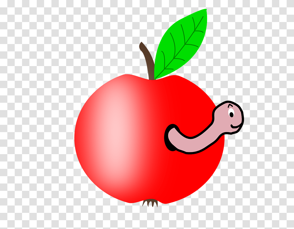 Apple In A Worm, Plant, Food, Fruit, Balloon Transparent Png