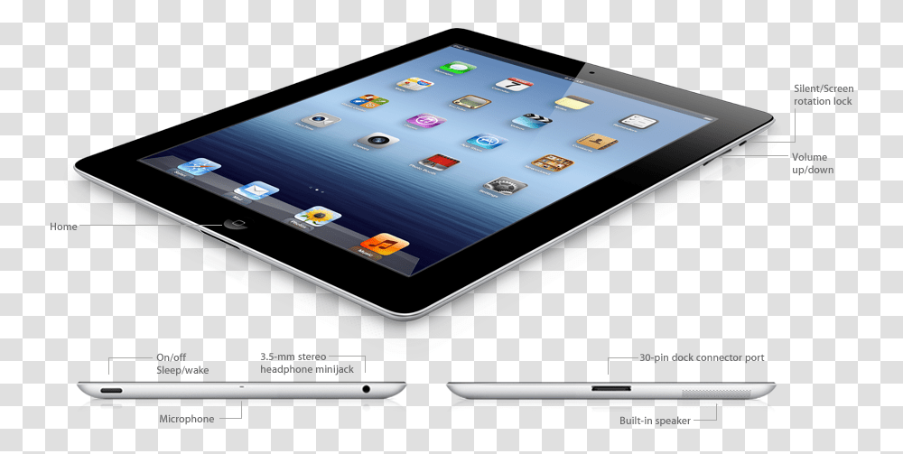 Apple Ipad 3 Technology Applications, Tablet Computer, Electronics, Surface Computer Transparent Png