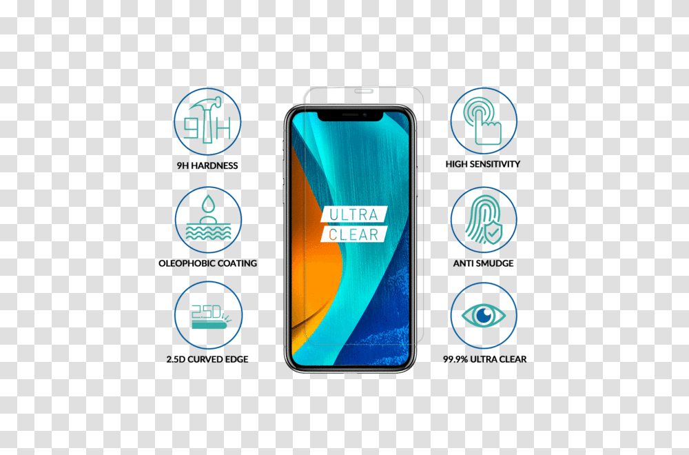 Apple Iphone X Tempered Glass Screen Guard, Mobile Phone, Electronics, Cell Phone, Ipod Transparent Png