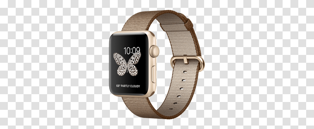 Apple Iwatch Mnpp2 Series 2 42mm Gold Woven Nylon Apple Watch Serie 2, Wristwatch, Digital Watch, Belt, Accessories Transparent Png