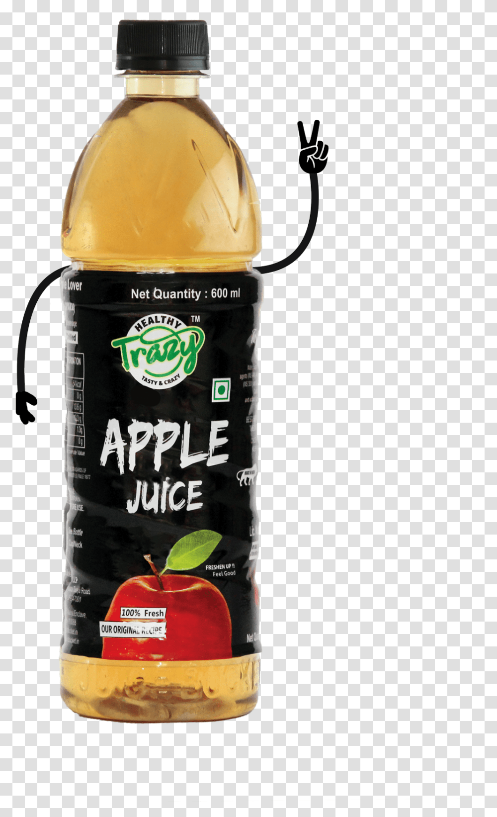 Apple Juice Trazy Juices Plastic Bottle, Beverage, Shaker, Lager, Beer Transparent Png