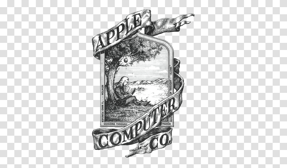 Apple Logo Apple Computers First Logo, Drawing, Art, Person, Doodle Transparent Png