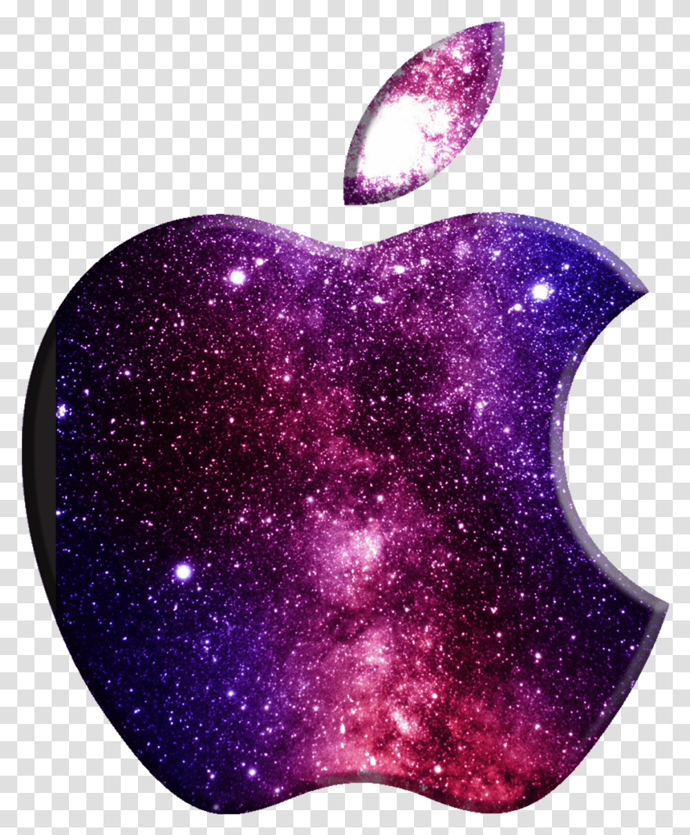 Apple Logo Galaxy Background Photo Apple, Purple, Light, Heart, Glitter Transparent Png