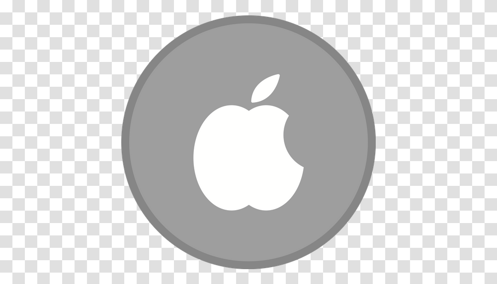 Apple Logo Icon Of Rounded Style Available In Svg Emblem, Symbol, Trademark, Disk, Gray Transparent Png