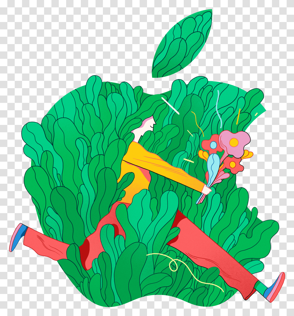 Apple Logos Illustration, Green, Plot, Plant, Map Transparent Png