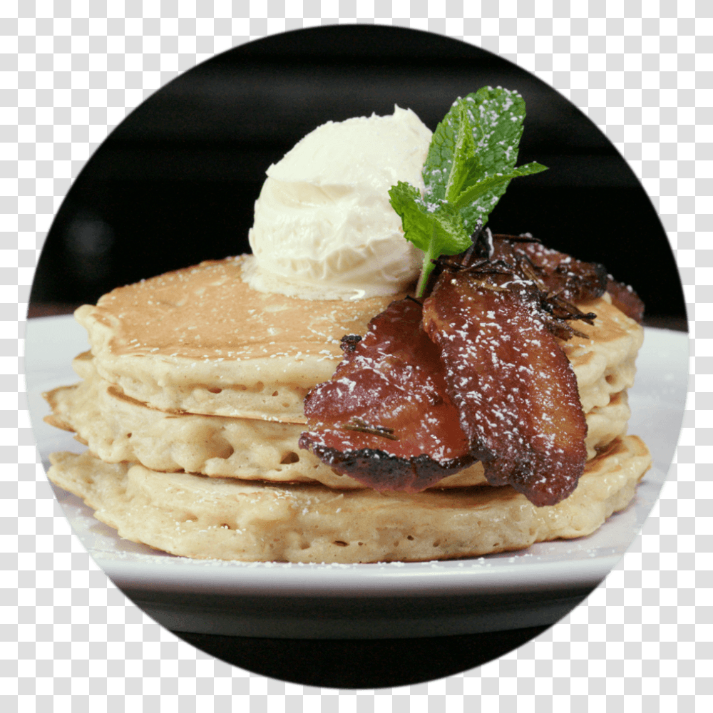 Apple Oats Diner Pancakes With Maple Bacon Pannekoek, Bread, Food, Ice Cream, Dessert Transparent Png