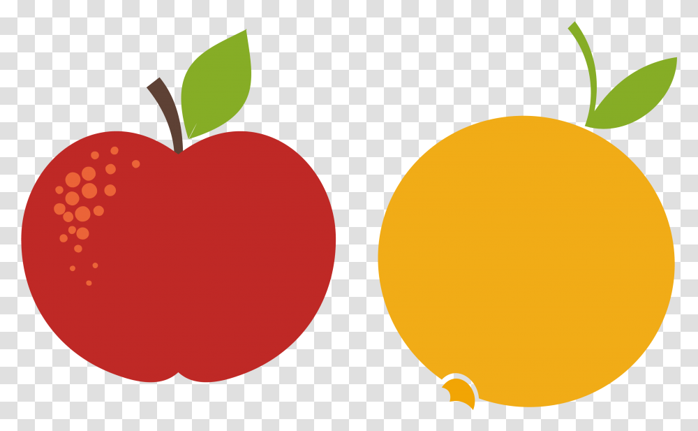 Apple Orange Red Apple And Orange Clipart, Plant, Fruit, Food, Tennis Ball Transparent Png