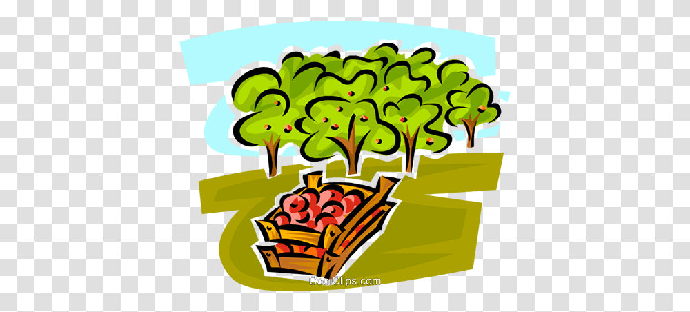 Apple Orchard Royalty Free Vector Clip Art Illustration, Food, Outdoors Transparent Png