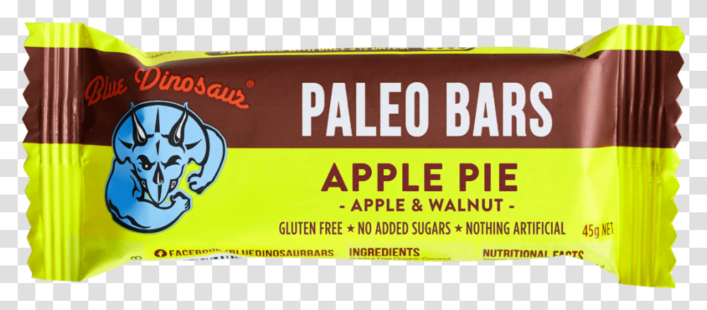 Apple Pie Apple Amp Walnut Paleo Bars Blue Dinosaur Paleo Bars, Label, Paper, Person Transparent Png