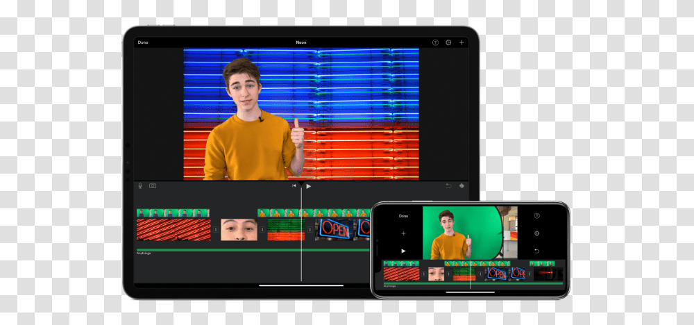 Apple Releases Imovie 2 Imovie App, Person, Monitor, Screen, Electronics Transparent Png