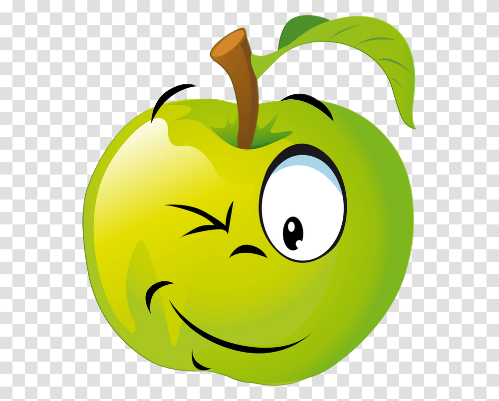 Apple Smiley Face Clipart Royalty Free Download Fruits And Vegetables Emotions, Green, Plant, Food Transparent Png