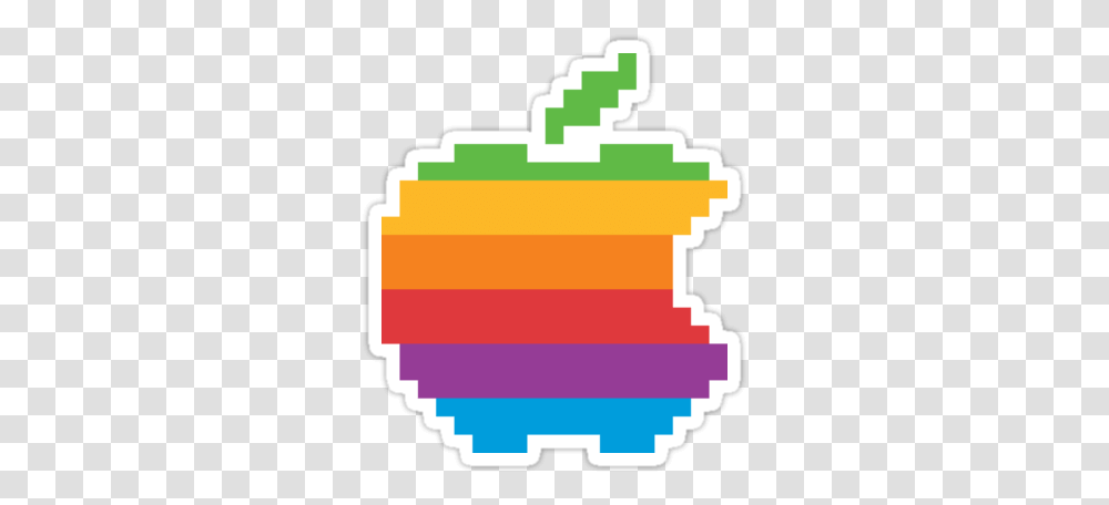 Apple Stickers And T Rainbow 8 Bit, Label, Text, First Aid, Graphics Transparent Png