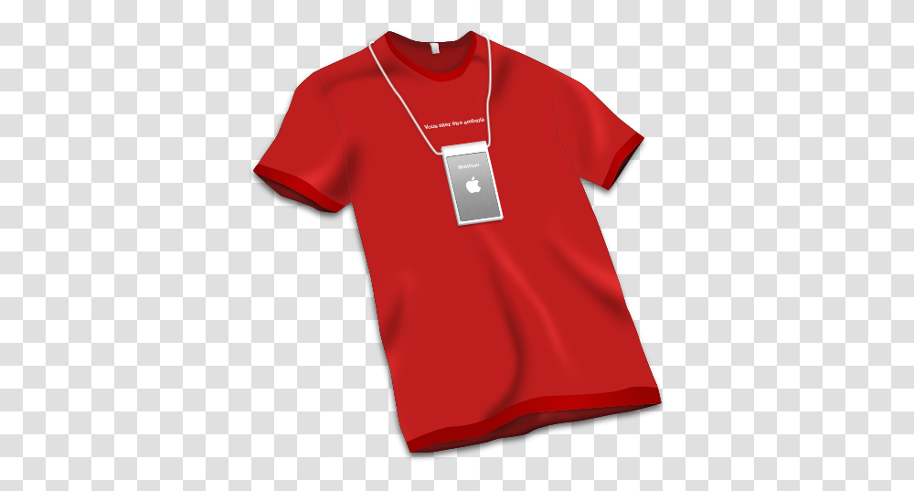 Apple Store Tshirt Red Icon Louvre Iconset Apple Red T Shirt, Clothing, Apparel, T-Shirt, Pendant Transparent Png