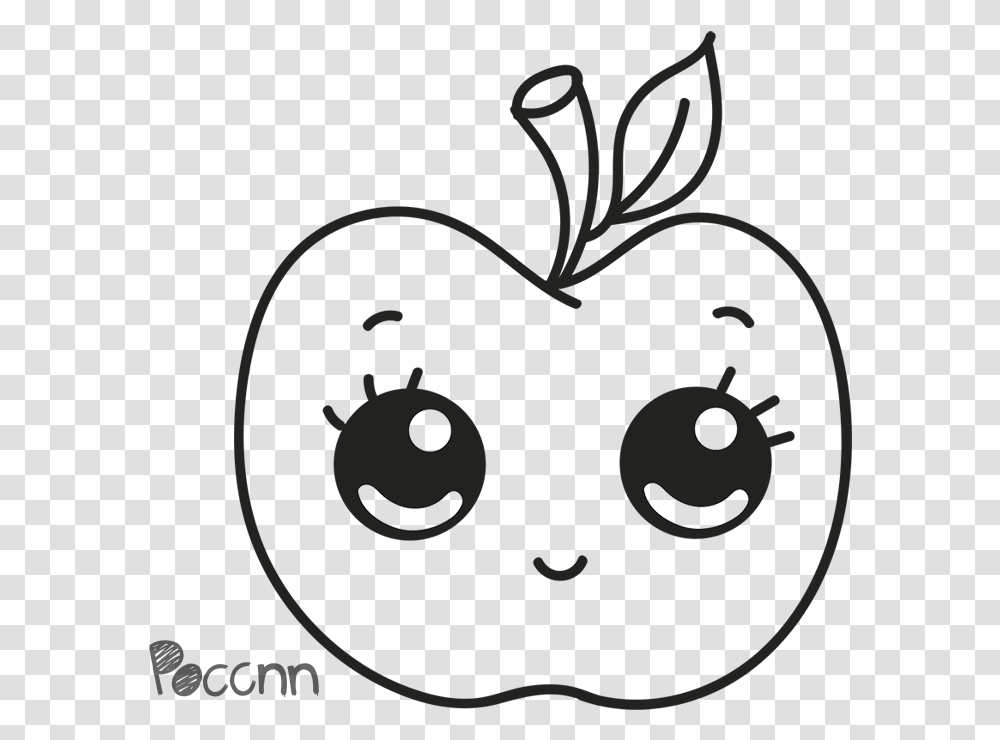 Apple To Color Cute Apple To Color, Plant, Blueberry, Fruit, Food Transparent Png