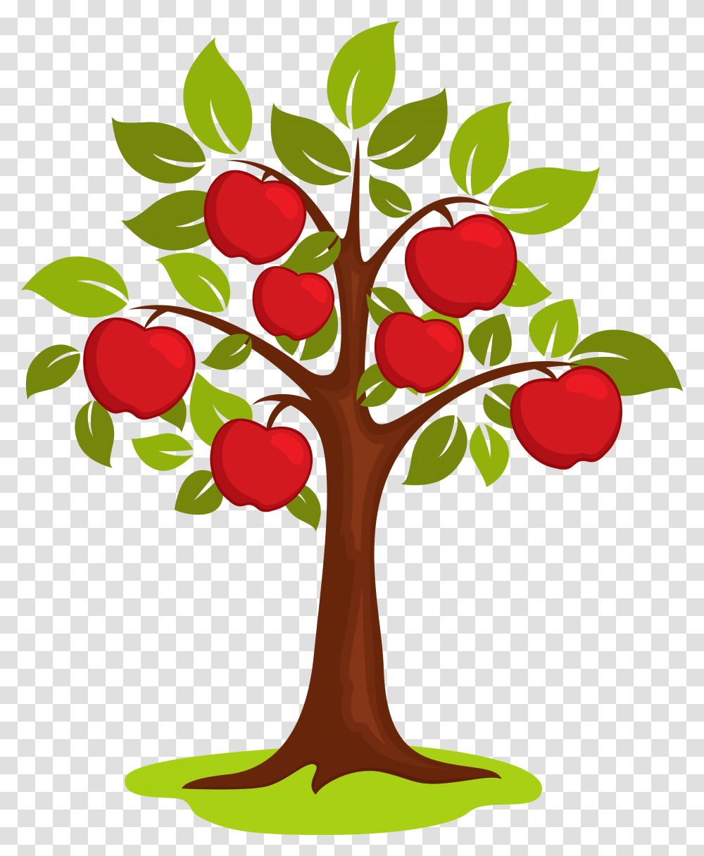 Apple Tree Clipart Banner Library Cartoon Clip Apple Tree Clipart Background, Plant, Fruit, Food, Plum Transparent Png