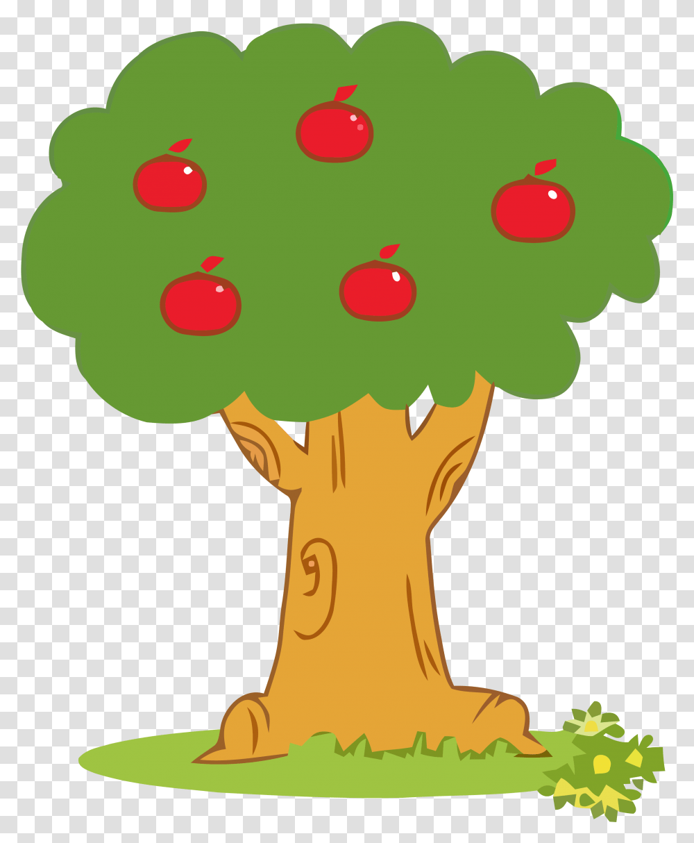 Apple Tree Clipart Five - Clipartlycom Cartoon Tree With Apples, Plant, Text, Toy, Symbol Transparent Png