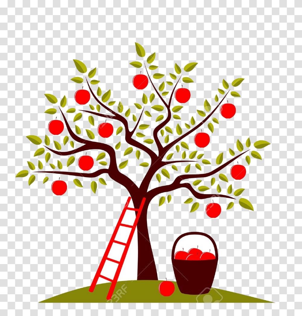 Apple Tree Clipart Free On Simple Apple Tree Drawing, Plant, Modern Art, Poster Transparent Png
