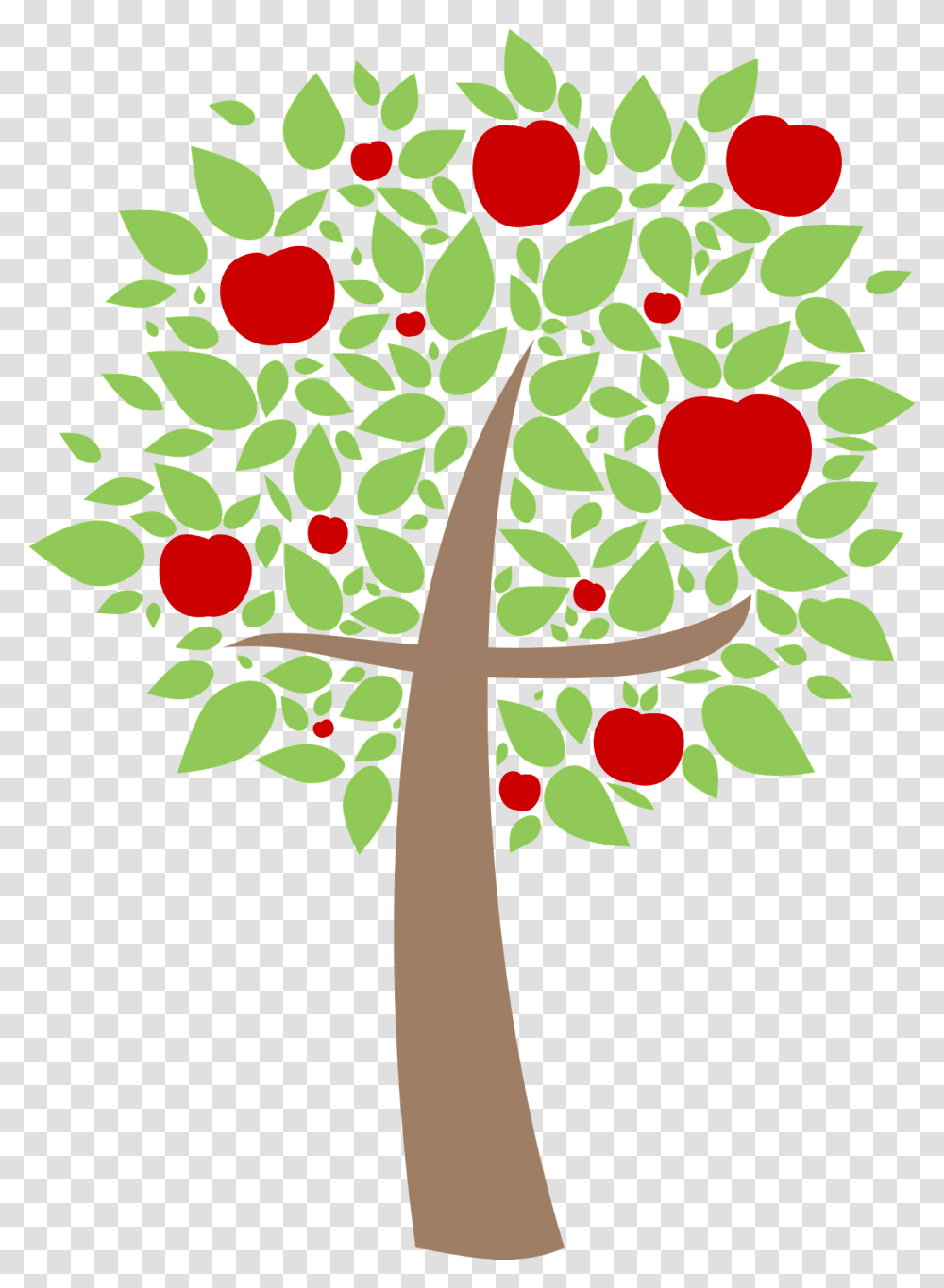 Apple Tree Cross Clipart Free Download Apple Tree Clipart Free, Plant, Rug, Graphics, Flower Transparent Png