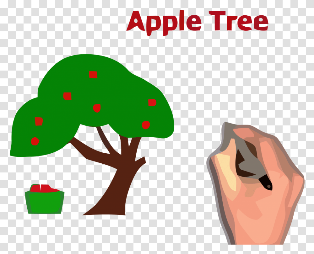 Apple Tree Draw Pencil Clipart Apple Tree Clip Art, Animal, Text, Amphibian, Wildlife Transparent Png