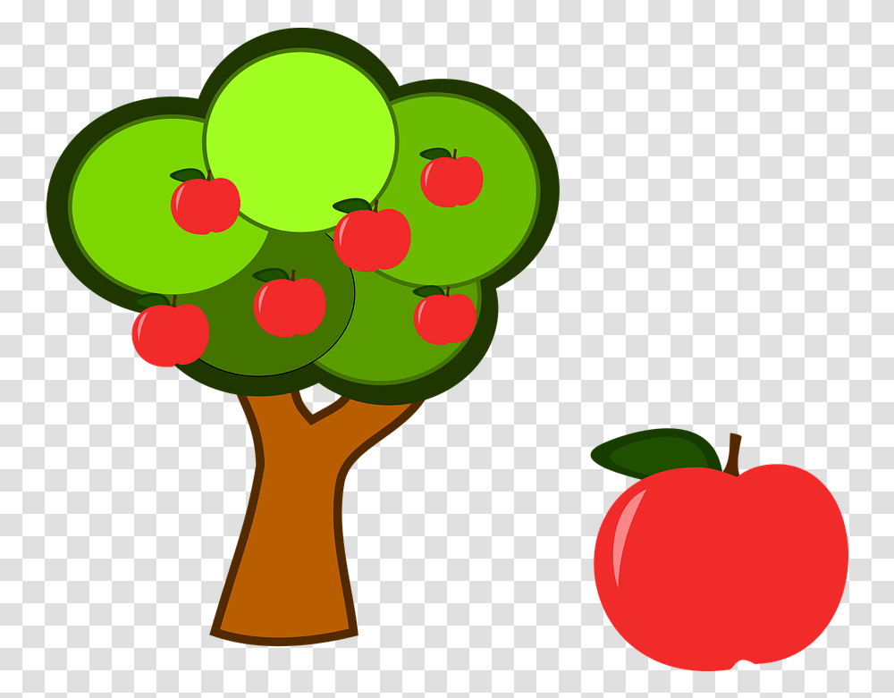 Apple Tree Fruit Red Free Vector Graphic On Pixabay Gambar Pohon Apel Kartun, Musical Instrument, Maraca, Plant Transparent Png