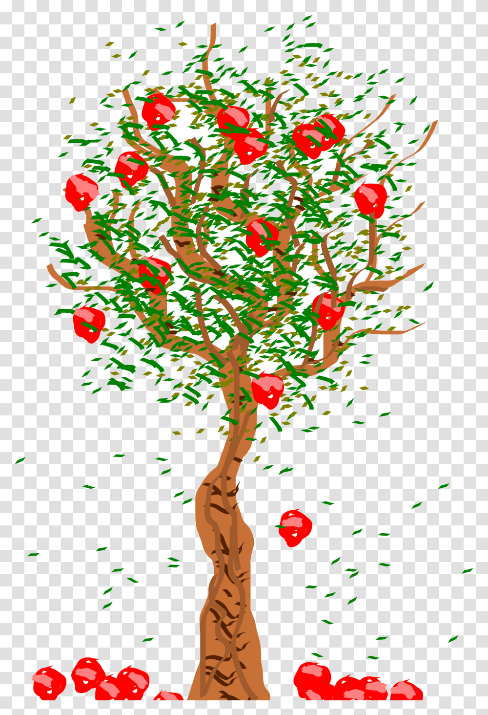 Apple Tree Trees Vector Huge Freebie For Powerpoint Fruit Falling From Tree, Paper, Confetti, Plant Transparent Png