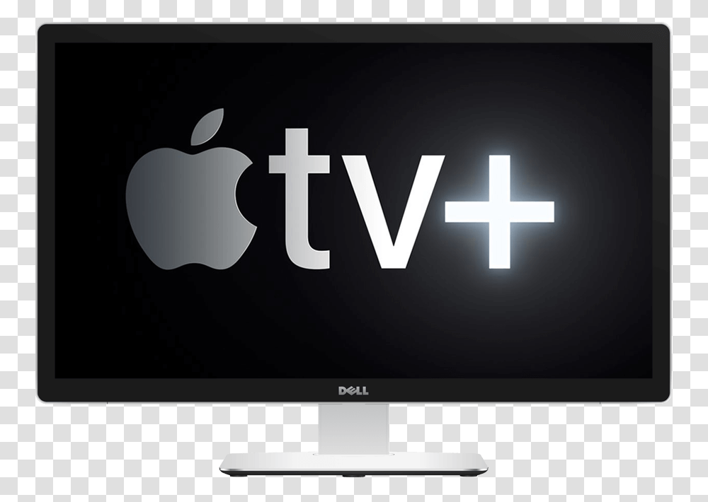 Apple Tv Logo On A Desktop Screen Led Backlit Lcd Display, Monitor, Electronics, LCD Screen, Cross Transparent Png