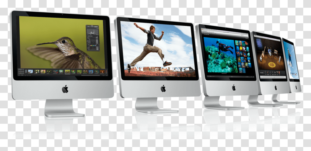 Apple Updates Imac Apple Imac, Person, Bird, Animal, Monitor Transparent Png