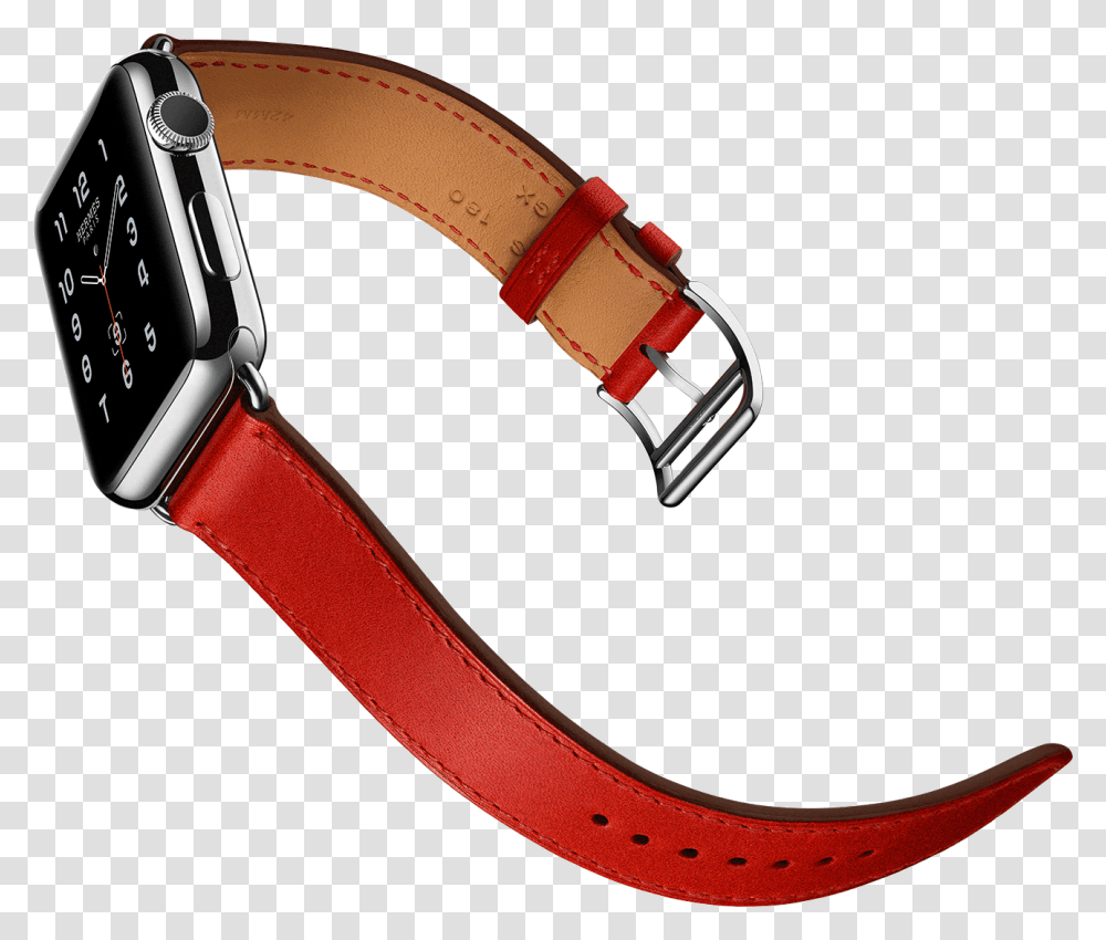 Apple Watch Hermes Edition Apple Watch Hermes Strap Double Tour Red, Accessories, Accessory, Collar, Belt Transparent Png