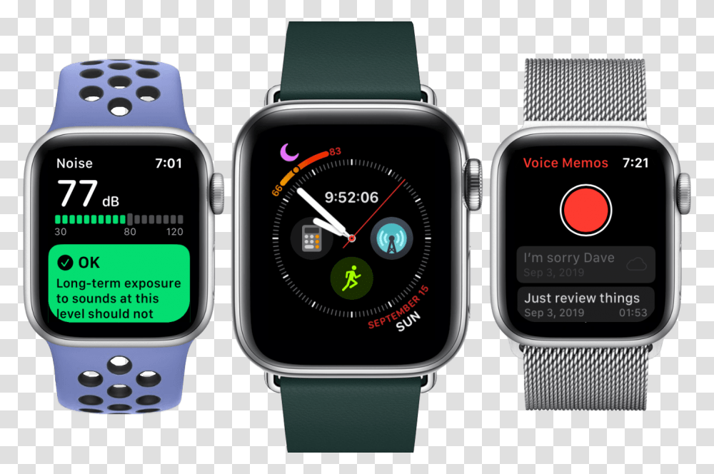 Apple Watch Noise App, Wristwatch, Digital Watch, Mobile Phone, Electronics Transparent Png