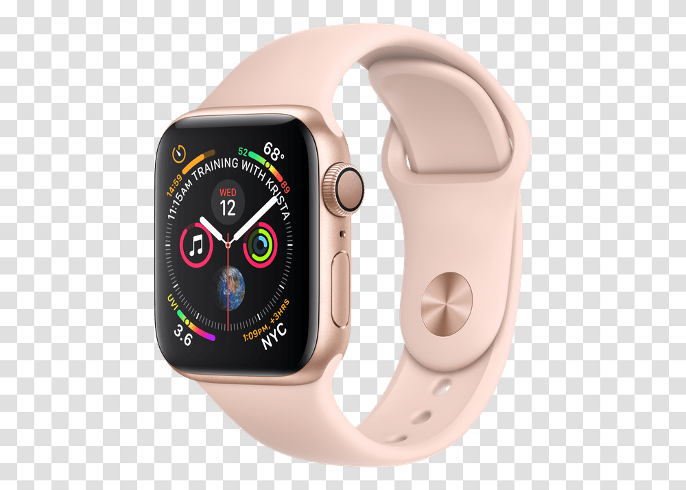 Apple Watch Series 4 Pink Sand, Wristwatch, Helmet, Apparel Transparent Png