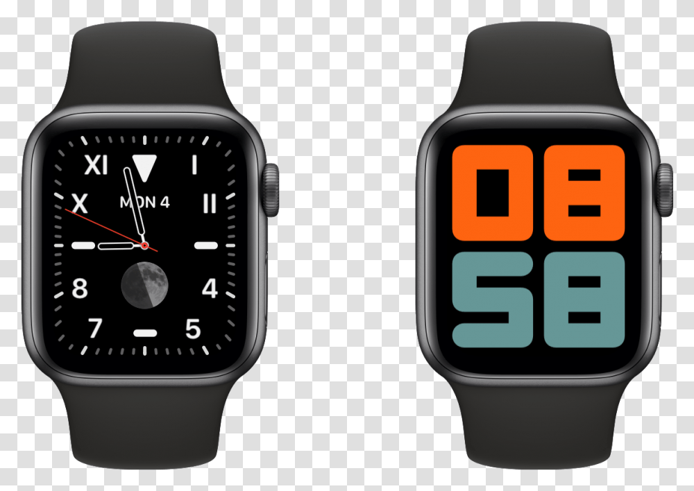 Apple Watch Series 5 Black Apple Watch With Titanium Band, Wristwatch, Digital Watch,  Transparent Png