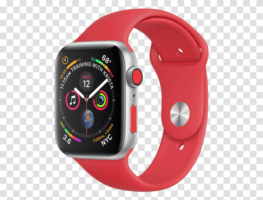Apple Watch Sport Band 44mm Red, Wristwatch, Blow Dryer, Appliance, Hair Drier Transparent Png