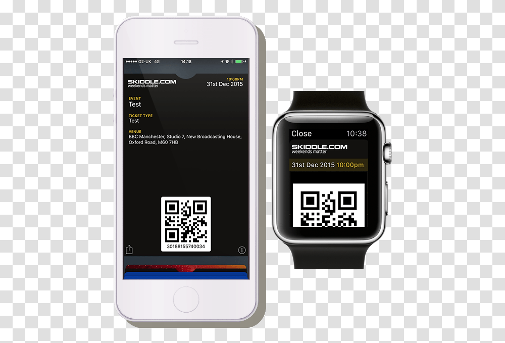 Apple Watch Wallet Ticket, Mobile Phone, Electronics, Cell Phone, QR Code Transparent Png