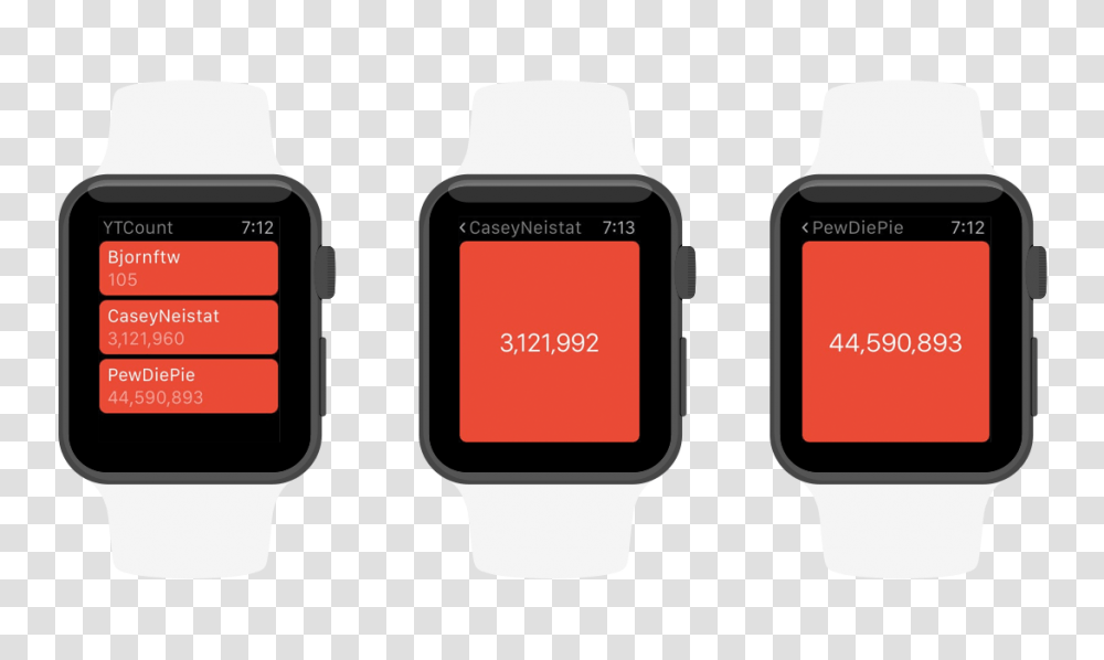 Apple Watch Ytcount Track Real Time Youtube Subscribers, Switch, Electrical Device, Electronics, Digital Watch Transparent Png
