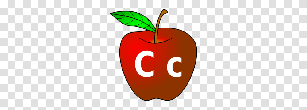 Apple With C C Clip Art, Plant, Fruit, Food, Cherry Transparent Png