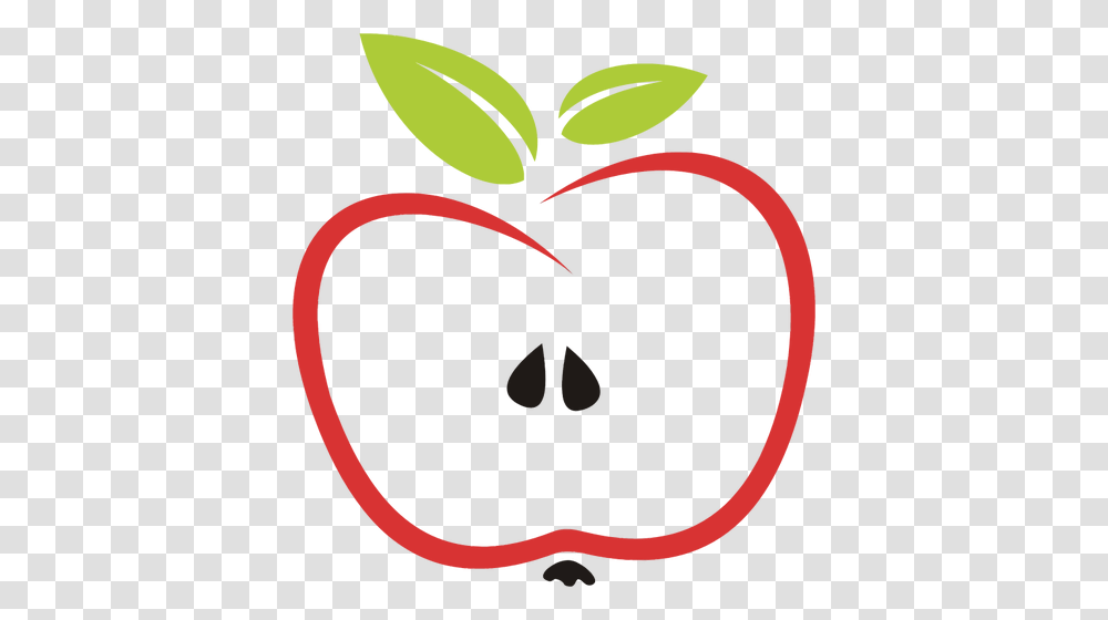 Apple With Leaves, Plant, Heart, Food Transparent Png