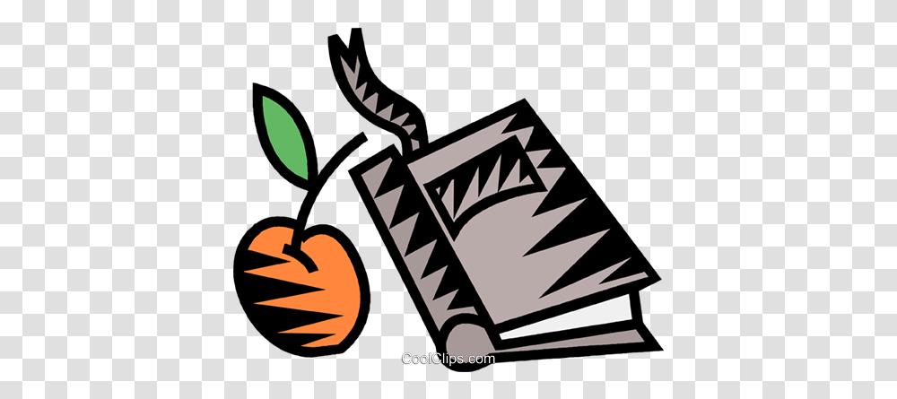 Apple With School Book Royalty Free Vector Clip Art Clip Art, Poster, Advertisement, Symbol, Hand Transparent Png