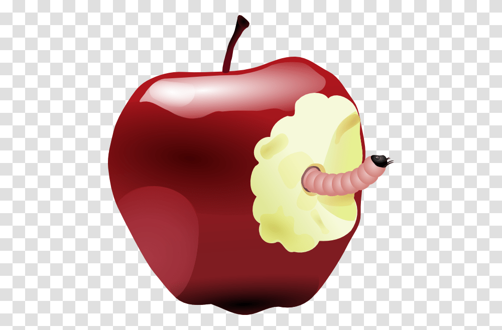 Apple With Worm Clip Art, Plant, Fruit, Food, Ketchup Transparent Png