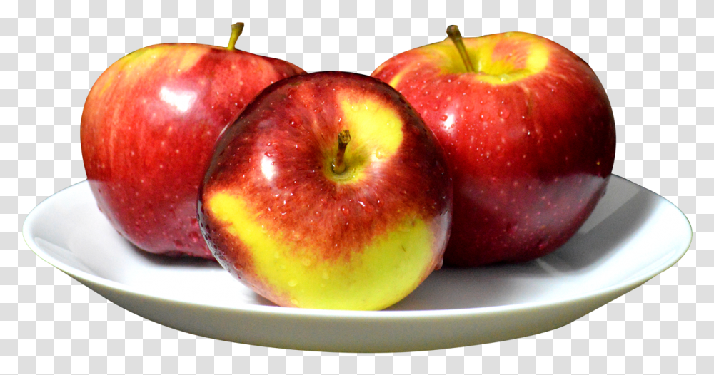Apples On Plate Cartoon, Fruit, Plant, Food Transparent Png