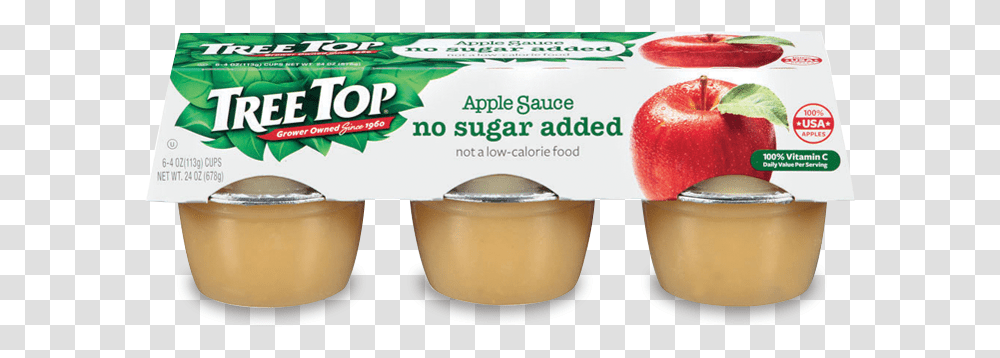 Applesauce Tree Top Apple Sauce No Sugar Added, Plant, Food, Fruit, Dessert Transparent Png