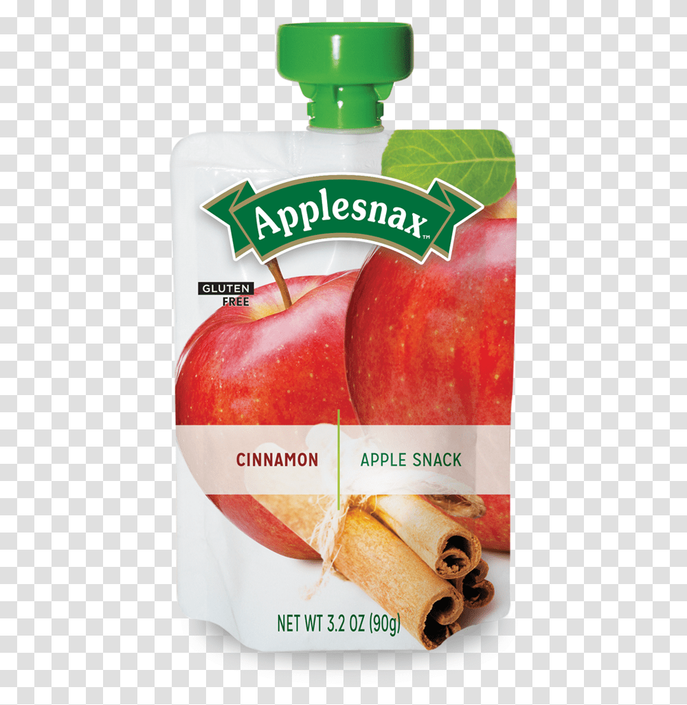 Applesnax Apple Amp Cinnamon Pouches Applesnax Pouches, Plant, Poster, Advertisement, Food Transparent Png