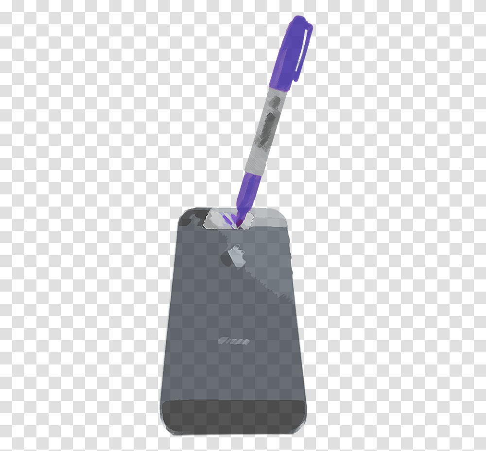 Apply Another Small Piece Of Tape On Top Of The Blue, Brush, Tool, Toothbrush Transparent Png