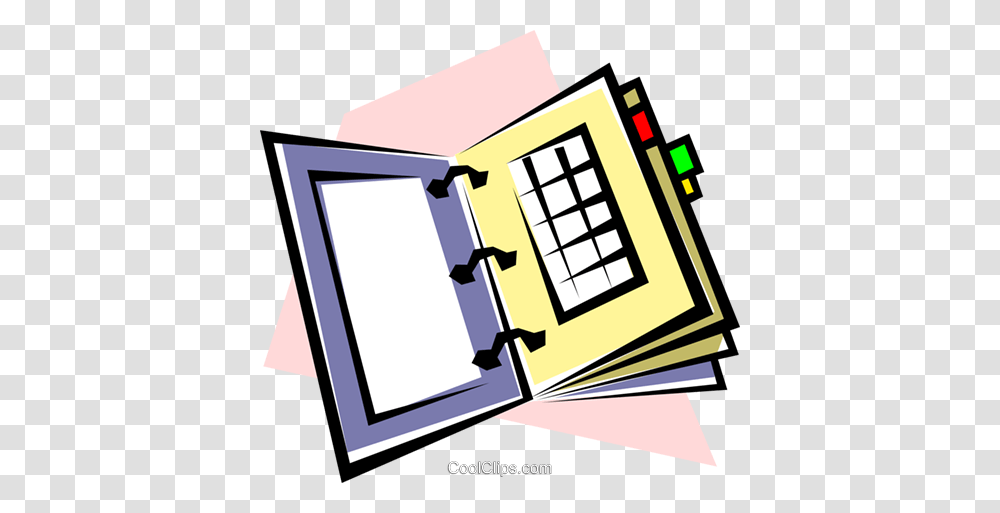 Appointment Book Royalty Free Vector Clip Art Illustration, File Binder, File Folder, Paper Transparent Png