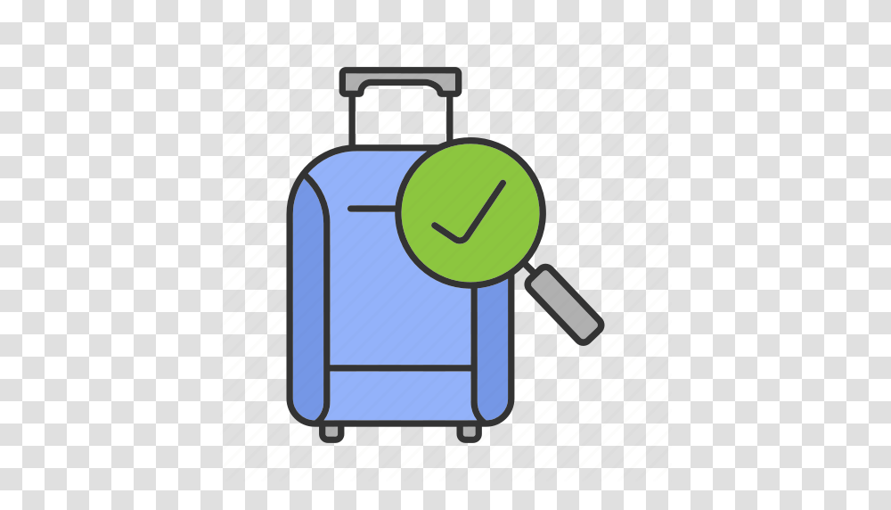 Approved Bag Baggage Checked Checkmark Handbag Luggage Icon, Label, Machine Transparent Png