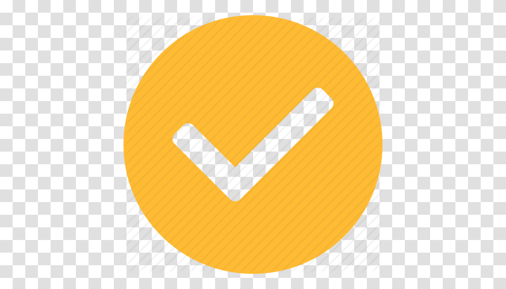 Approved Check Checkbox Circle Confirm Sure Yellow Icon, Label Transparent Png