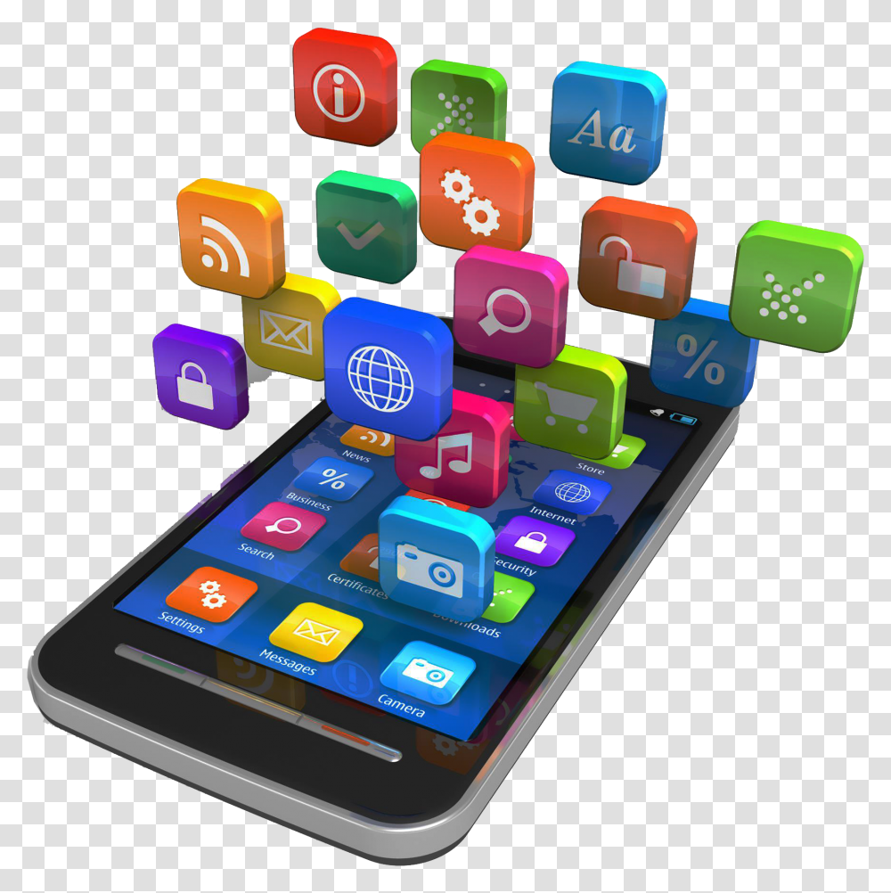 Apps Popping Out Of Phone, Electronics, Mobile Phone, Cell Phone Transparent Png