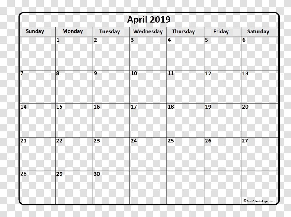 April Calendar Free Background Transparent Png
