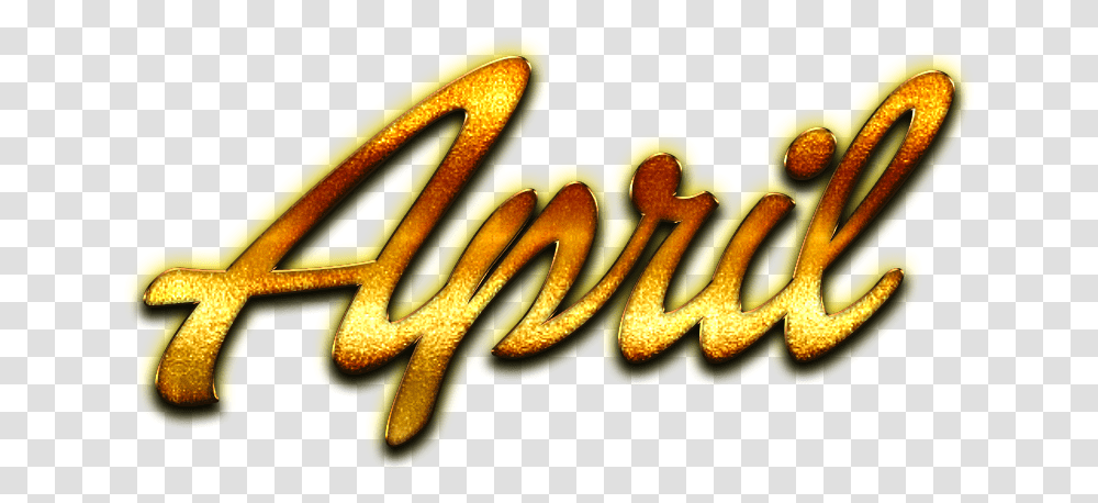 April Golden Letters Name Graphic Design, Food, Sweets, Confectionery Transparent Png