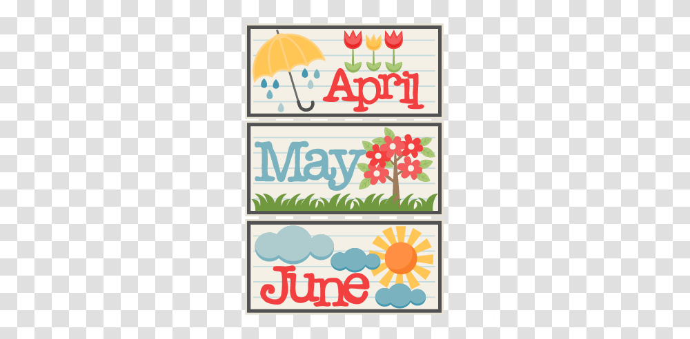 April May June Titles Scrapbook Cute Clipart, Label, Floral Design, Pattern Transparent Png