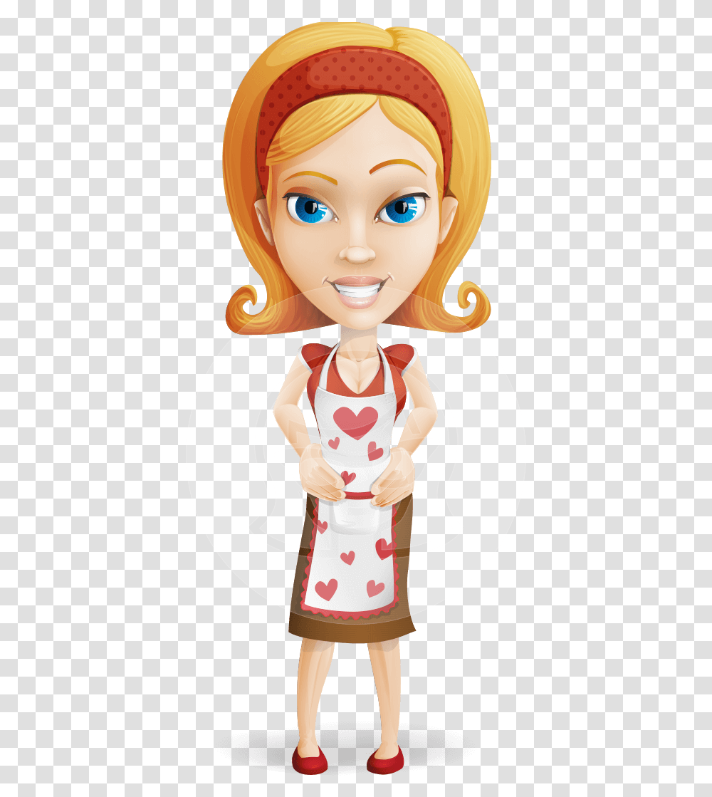 Apron Clipart Black And White Wife Cartoon, Doll, Toy, Person, Human Transparent Png